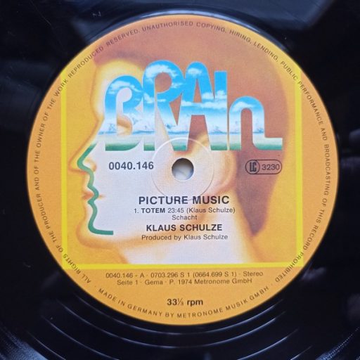 Klaus Schulze - Picture Music LP (VG,VG+/VG) GER.