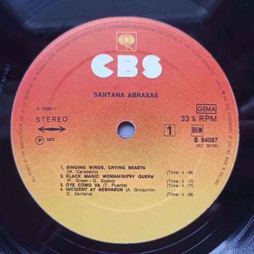 Santana - Abraxas LP (VG,VG+/VG) holland, 1986, gatefold