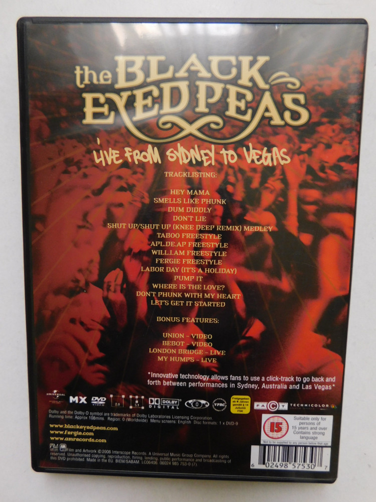 The Black Eyed Peas - Live from Sydney to Vegas DVD (NRB) -