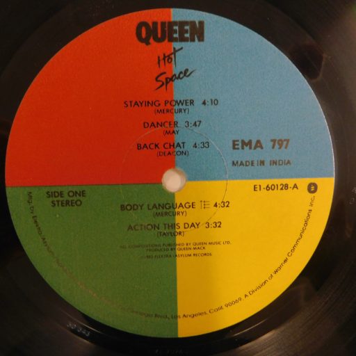Queen - Hot Space LP (VG+/VG+) India 1982