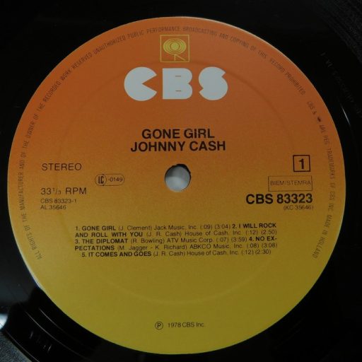 Johnny Cash - Gone Girl LP promo (EX/VG) holland, 1978