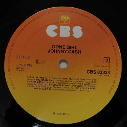 Johnny Cash - Gone Girl LP promo (EX/VG) holland, 1978