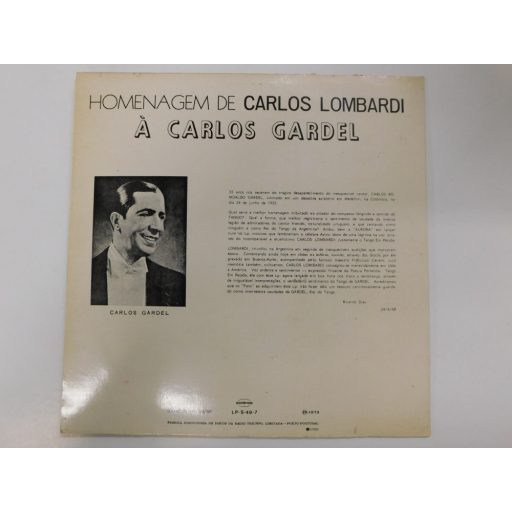 Carlos Lombardi - O Tango Em Pessoa LP (VG+/VG+) Portugal