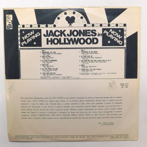 Jack Jones - Jack Jones In Hollywood LP (VG+/VG+) brazil kiadás