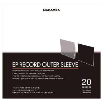   Nagaoka kislemez borítóvédő fólia JC20EP (20db-os csomag) 190x190mm, 100mikron