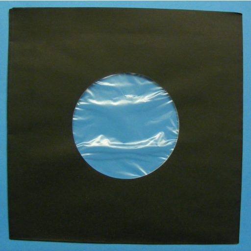 7inch kislemez belső papírtasak antisztatikus fóliával - fekete - 180 x 180mm