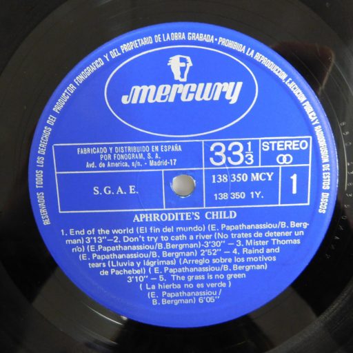 Aphrodite's Child - End Of The World LP (VG/VG+) 1968 spanyol